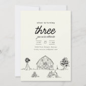 Boerderij Ranch Tractor Verjaardagsfeest Uitnodige Kaart (Voorkant)