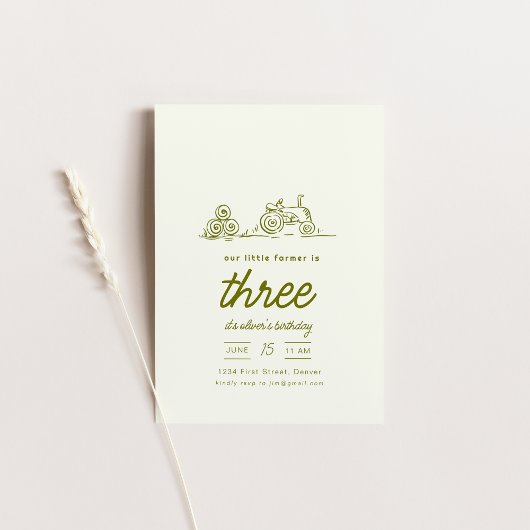 Boerderij Ranch Tractor Verjaardagsfeest Uitnodige Kaart
