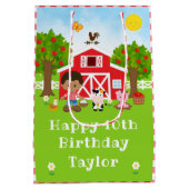 Boerderij Red Barn African American Boy Happy Birt Medium Cadeauzakje (Achterkant)