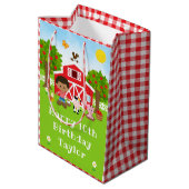 Boerderij Red Barn African American Boy Happy Birt Medium Cadeauzakje (Achterkant Gekanteld)