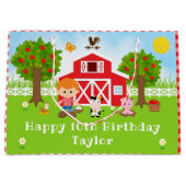 Boerderij Red Barn Red Hair Boy Happy Birthday Groot Cadeauzakje (Voorkant)
