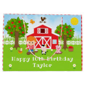 Boerderij Red Barn Red Hair Boy Happy Birthday Groot Cadeauzakje (Achterkant)