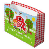 Boerderij Red Barn Red Hair Boy Happy Birthday Groot Cadeauzakje (Achterkant Gekanteld)
