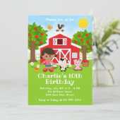 Boerderij Red Barnyard Birthday African American G Kaart (Staand voorkant)