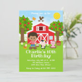 Boerderij Red Barnyard Birthday African American Kaart (Staand voorkant)