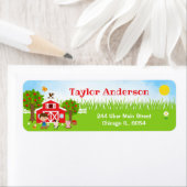 Boerderij Red Barnyard Brown Hair Boy Etiket (Insitu)