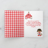 Boerderij Red Birthday African American Girl Bedankkaart (Binnen)