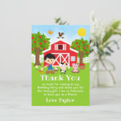 Boerderij Red Birthday Black Hair Boy Bedankkaart (Staand voorkant)