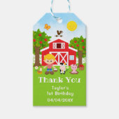 Boerderij Red Birthday Blonde Hair Boy Dank u Cadeaulabel (Voorkant)