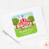 Boerderij Red Birthday Red Hair Girl Hartelijk dan Vierkante Sticker (Envelop)