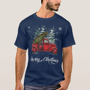 Boerderij Red Truck met kerstboom M T-shirt