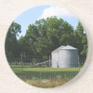 Boerderij reeks-Silos in GA Zandsteen Onderzetter