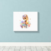 Boerderij regenboog zomer canvas afdruk (Insitu (Houten vloer))