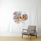 Boerderij regenboog zomer wandkleed (In Situ (horizontaal))