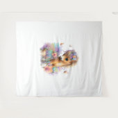 Boerderij regenboog zomer wandkleed (Voorkant (horizontaal))