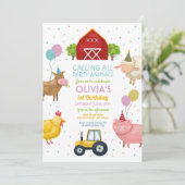 Boerderij Reuzengewas 1e kinderen Birthday Roze me Kaart (Staand voorkant)