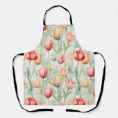 Boerderij Rode Gele Tulp Bloemen Bruiloftsdouche Schort (Voorkant)