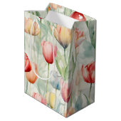 Boerderij Rode Gele Tulp Bloemen Medium Cadeauzakje (Achterkant Gekanteld)