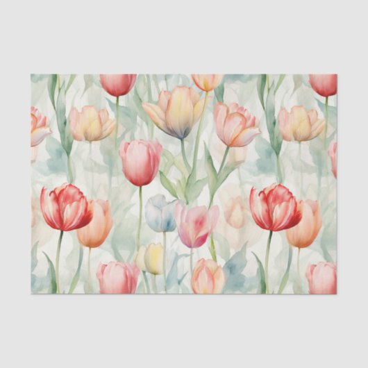 Boerderij Rode Gele Tulp Bloemen Tissuepapier (Voorkant)