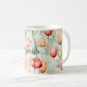 Boerderij Rode Gele Tulpenbloemen Koffiemok (Voorkant rechts)