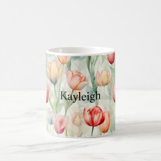Boerderij Rode Gele Tulpenbloemen Koffiemok (Center)