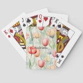 Boerderij Rode Gele Tulpenbloemen Pokerkaarten (Achterkant)