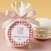 Boerderij Rode Gingham Bakkerij Productlabels Ronde Sticker