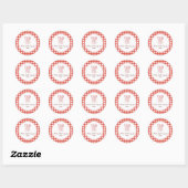Boerderij Rode Gingham Bakkerij Productlabels Ronde Sticker (Vel)