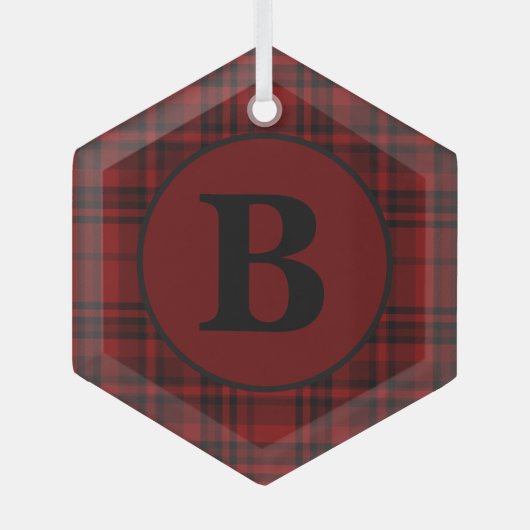 BOERDERIJ RODE GINGHAM GERICHTE PLAID GLAS ORNAMENT (Voorkant)