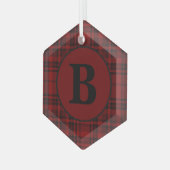 BOERDERIJ RODE GINGHAM GERICHTE PLAID GLAS ORNAMENT (Voorkant links)