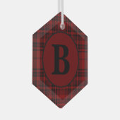 BOERDERIJ RODE GINGHAM GERICHTE PLAID GLAS ORNAMENT (Voorkant Rechts)