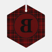 BOERDERIJ RODE GINGHAM GERICHTE PLAID GLAS ORNAMENT (Achterkant)