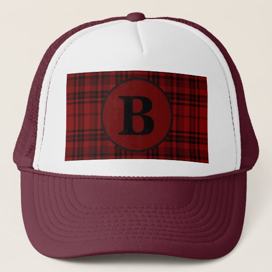 BOERDERIJ RODE GINGHAM GERUITTE PLAID TRUCKER PET (Voorkant)