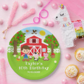 Boerderij Rode Schuur Bruin Haar Jongen Verjaardag Papieren Bordje (Feest)