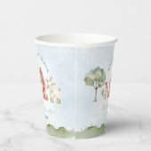 Boerderij Rode Schuur Dier Baby shower Papieren ko Papieren Bekers (Rechts)