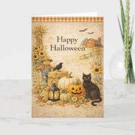 Boerderij Rode Schuur Halloween Kaart