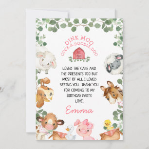 Boerderij Rode Schuur Loof Verjaardag Bedankt Kaar Kaart