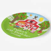 Boerderij Rode Schuur Rode Haren Jongen Verjaardag Papieren Bordje (Gekanteld)