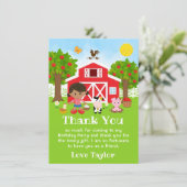 Boerderij Rode Verjaardag Afro-Amerikaans Meisje Bedankkaart (Staand voorkant)