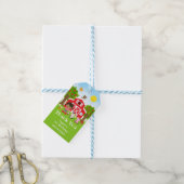 Boerderij Rode Verjaardag Afro-Amerikaans Meisje D Cadeaulabel (Met Touw)