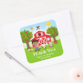 Boerderij Rode Verjaardag Afro-Amerikaanse Jongen  Vierkante Sticker (Envelop)