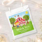 Boerderij Rode Verjaardag Blond Haar Meisje Dank J Bedankzakje (Geknipt)