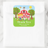 Boerderij Rode Verjaardag Blond Haar Meisje Dank J Vierkante Sticker (Tas)