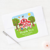 Boerderij Rode Verjaardag Bruin Haar Jongen Dank J Vierkante Sticker (Envelop)