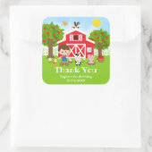 Boerderij Rode Verjaardag Bruin Haar Jongen Dank J Vierkante Sticker (Tas)