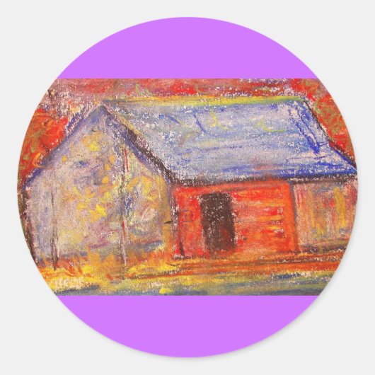 boerderij ronde sticker (Voorkant)