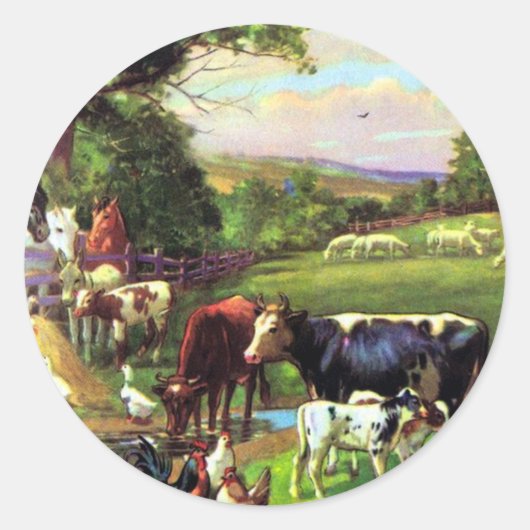  Boerderij Ronde Sticker (Voorkant)