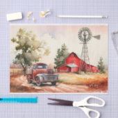 Boerderij Rood Barn Truck Landschap Tissuepapier (Craft)