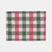 Boerderij rood en groen Gingham Fleece Deken (Voorkant (Horizontaal))