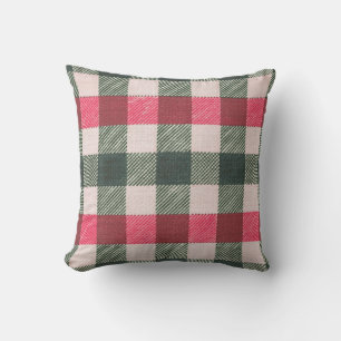 Boerderij rood en groen Gingham Kussen